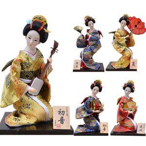 MyBlue 30cm Kawaii Japoński Gejszę Kimono Lalka Japoński Dom Dekoracyjny Figurka Domowe Akcesoria do dekoracji Room Mordern 210318