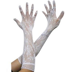 Fingerless handskar 2021 Ly Fashion Casual Women Girl Lace Elastic Hip-Hop Super Long Gratis #D