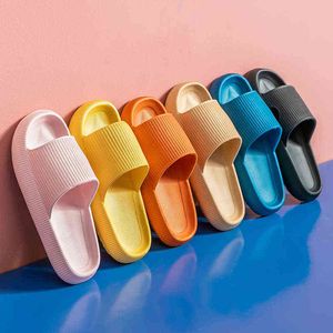 Chinelos de casa Summers Grosso Plataforma Feminina 2021 Sandálias Interior Casa de Banho Anti-Slort Slides Senhoras Sapatos Masculinos Mules Dropshipping Y1206