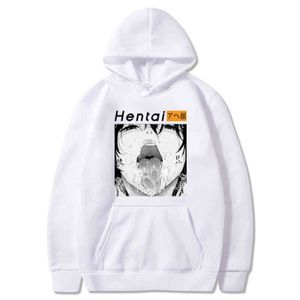 Felpe con stampa Harajuku Otaku Lewd Hentai Cute Girl Anime Felpe con cappuccio per uomo Streetwear Moda maschile Casual Felpe con cappuccio Y211122