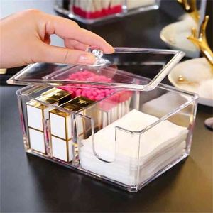 Organizzatore Rotondo Qtip Contenitore Trucco cosmetico Cotton Pad Jewelry Storage Box D10D10M104 210922