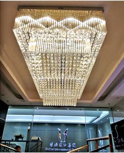波デザイン大天井シャンデリア照明クリスタルランプAC110V 220V LEDのホワイヤライト、高級ホテルシャンデリア