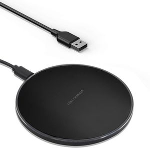 Fast Wireless Charger Charging Pad, Inductive Wireless Charging Station 15 W Qi Charger with USB-C Cable for iPhone Smart Cell Mobile Phone