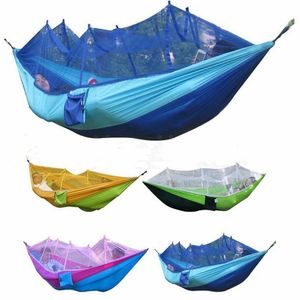 Mosquito Net Hammock 16 Colors 260*140cm Outdoor Parachute Cloth Field Camping Tent GardenSwing Hanging Bed OOA2117