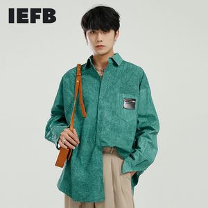 IEFB Men's Clothing Spring Korean Fashion Label Zipper Pockets Design Long Sleeve Shirts Oversized Blouse Male 9Y5396 210524