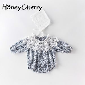 Mädchen-Bodysuit, Krabbelkleidung für Neugeborene mit kleinen Fragmenten, kann Knospenkragen, Po-Shirt und Dreiteiler ausziehen 210515