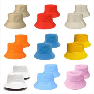 2021 Travel Fisherman Leisure Bucket Hats Solid Color Fashion Men Women Flat Top Wide Brim Summer Cap For Outdoor Sports Visor DB877