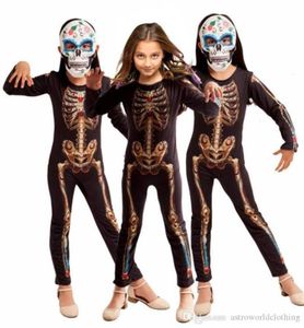 Kostym Tonåring Skräck Vit Tryckt Cosplay Passar Skinny Långärmad Unisex Jumpsuits Special Clothing Halloween Clown Theme