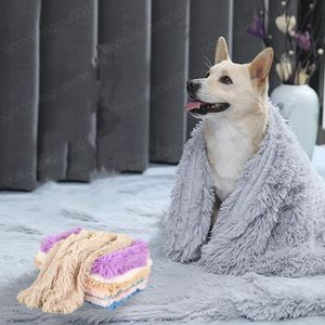 Huisdier deken lange pluche kat en hond dekens honden kennel mat huisdieren bed levert vier seizoenen warmte tapijt