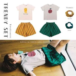 Малыш стильные тенденции летняя одежда бренд желе дети мальчики девушки футболки хлопковые топы фрукты шаблон ребенка 210619