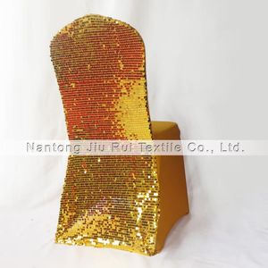 Wholesale sequin chair for sale - Group buy Chair Covers Gold Sequins Back Banquet Size Lycra Cover For Wedding Party el Use