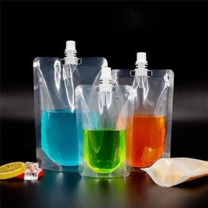 Stand up Plastic Drink Spout Bags for Beverage Liquid Juice Milk Wedding Party Drinking with Nozzle