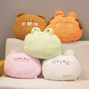 Soft Cute Plush Animals Pillow Toys Stuffed Cartoon Teddy Bear Frog Pig Tiger Rabbit Plush Doll Sofa Chair Cushion Baby Gift 210825