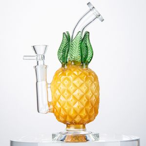 Wholesale Pineapple Glass Bong Hookah Recycler 5mm Thick Bubbler Water Pipes Oil Rigs Dab Rig 7 Inch Smoking Accessories Bongs With Funnel Bowl Pipe WP2194