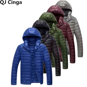 Vinter varma män jacka kappa casual höst står krage puffer tjock hatt vit anka parka manlig vinter dunjacka med huva 5xl g1108