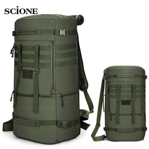 60L 50Lハイキングバックパックキャンプバッグ登山登山Molleナイロン軍のバッグ旅行屋外ミリタリーバッグXA808WA Q0721