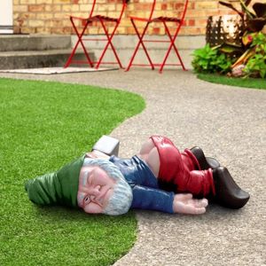 Ozdoby Ogrodowe Śmieszne Drunkie Krasnolud Rzeźby Kreatywny Sleeping Gnomes Dekoracja Statua Figurki Miniaturowe Ozdoby krajobrazowe