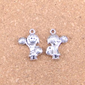 36pcs Antique Silver Bronze Plated cheerleaders girl Charms Pendant DIY Necklace Bracelet Bangle Findings 22*15mm