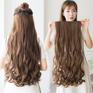 Synthetic Wigs MANWEI Long Straight Clip In One Piece Hair 5 Clips False Blonde Brown Black Pieces For Women