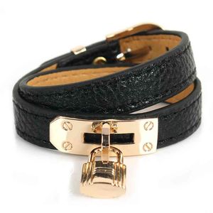 70 Off sales in Factory Stores bracelet fashion personality Kelly double circle hanging lock belt buckle leather