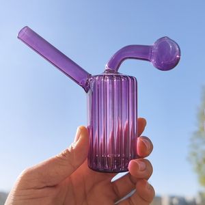 Gestreifte integrierte Wasserpfeife Shisha Rauchen bunte dicke Glasölbrenner Bubbler Glaspfeifen handgemachte Rauchwasserbong gebogene Dab Rig Pfeifentabakschale