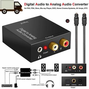 Högkvalitativ Digital Adaptador Optic Coaxial RCA Toslink Signal till Analog Audio Converter Adapter Cable