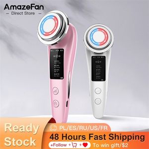 Beauty Device EMS Lifting Light Therapy Mesotherapy Face Massager Cleansing Machine Skin firming wrinkle removal 220216