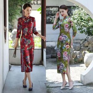 Vestuário étnico estilo chinês mulheres vintage hanfu midi qipao plus tamanho vestidos de tamanho china elegante tradicional cheongsam oriental