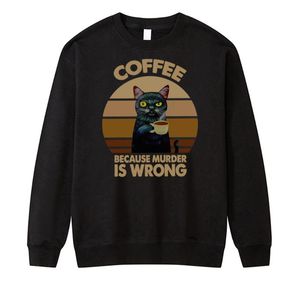 Men's Hoodies & Sweatshirts Kawaii Cat Because Murder Is Wrong Harajuku 2021 Winter Male Casual Cool Hoodie Sweatshirt Breathable Pullovers