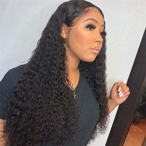 Hd Lace Frontal Wig 13x6 Front Wigs Human Hair Pre Plucked Brazilian 150% Water Wave Transparent 5x5 Closure