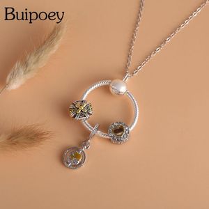 Hanger Kettingen Buipoey Duotone Earth Dangle Necklace voor Mannen Hart Crown Charm Beaded Originele Boy Collar Sieraden Gift