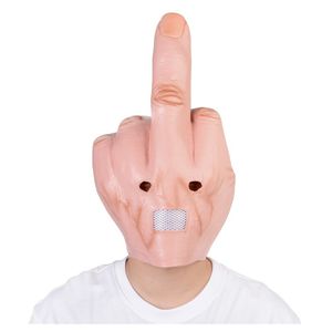 Middle Mask Latex Ge finger huvudbonad One-Finger Salute Masks Halloween Party Cosplay Props Nice Gift