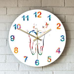 Wall Clocks Tooth With Butterflies Acrylic Fashion Printed Colorful Dental Health Modern Minimalist Quartz Mute Clock