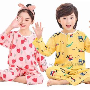 Kızlar Pijama Set Yaz Ev Teknikleri Genç Pijama Yumuşak Sevimli Pijamas Boys Pijama Çocuklar Çocuk Günü Hediyesi Bebek Gece Takım Elbise 210915