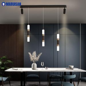 Hängslampor ljuskrona ljus för matbord mode modern guldram aluminium droppe inomhus fixtur luster