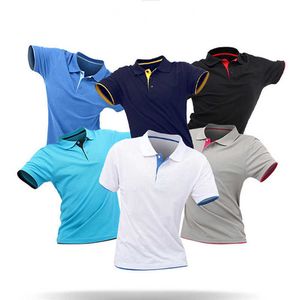 Мужская рубашка поло Летний Классический чистый хлопок дышащий повседневная короткая рукава вершины роскошные Camisa Polo Para Hombre Golf 3XL 210707