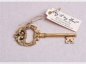 500 adet Anahtarımı Kalbime Altın Antika Şişe Açacağı Düğün Parti Favor Hediye Vintage Rustik Ücretsiz Gemi