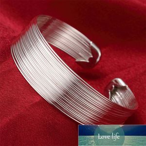 Ny ankomst 925 Silver Multi-Line Bangle Manschettband För Kvinnor Bröllop Förlovning Mode Glamour Party Smycken Födelsedag Pre Fabrikspris Expert Design Kvalitet