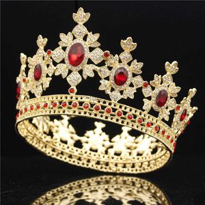 Gelin Tiara Taç Headdress Düğün Saç Takı Rhinestone Kristal Kraliçe Kral Tiaras Ve Kron PAGEant Diadem Saç Süsler X0625