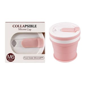 Canecas Canecas Garrafas de Água Cobertura de Silicone de Viagem Cup Dobrável Águas Dobráveis ​​BPA Grau Comida Grau Beber Grau Caneca Copos de Copos de Café