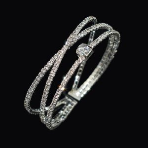 Boguń sześcienne srebrne złote kryształowe bransoletki damskie i bransoletki ślubne prezenty dla biżuterii ślubnej