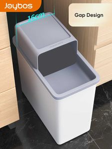 Joybos Trash Can Waterproof Narrow Seam Dustbin Privacy Protection Bucket Garbage For Household Bathroom Toilet Kitchen Bin JX86 210728