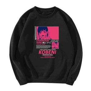 2021 motorsåg man hoodies män kvinnor mode lösa streetwear crewneck sweatshirt motorsåg man manga topp anime kläder y211118