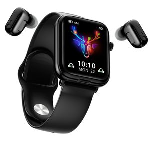 Smart Watch X8 Tws Bluetooth-Headset Drahtlose Kopfhörer Zwei in einem 1,54-Zoll-Anruf Musik Sport Fitnessband Herzfrequenz-Blutdruckmessgerät Smartwatch für Android Ios