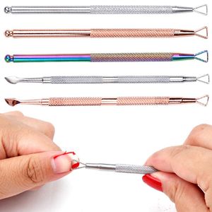 Nail Art Kits UV Gel Polish Remover Culticle Pusher Stainless Steel Stick Rod Semi Permanent Manicure Tool
