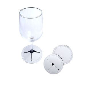 Wyczyść Prezent Sublimacja Puste Białe Dwuwarstwowe Wina Glass Glass Coaster Neoprenowe Podstawki Base Baza Protector Dla Cups Party Party Decor Akcesoria