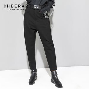 연필 긴 바지 여성 검은 두꺼운 겨울 스판덱스 스트레치 바지 높은 거리 패션 210427