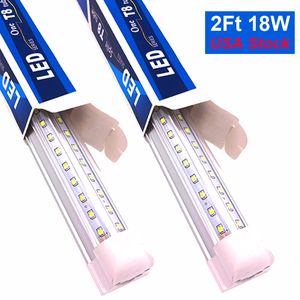 Super brilhante branca LED Loja luz 24 polegadas 2FT LED Tube luzes, 2 '18W Cooler porta iluminação 24' 'Linkable Linkable T8 lâmpadas, teto e lâmpada de barra de tira de utilidade