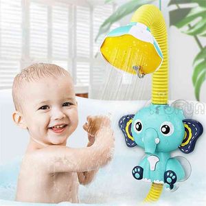 Giocattoli da bagno Gioco d'acqua per bambini Modello di elefante Rubinetto Doccia Giocattolo spray elettrico per bambini Nuoto Bagno 210712