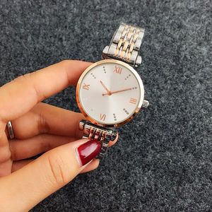 TOP marque montres femmes dame fille cristal style métal acier bande Quartz montre-bracelet AR09